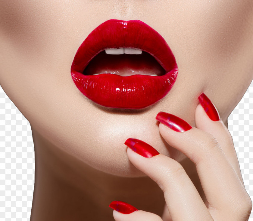 Lips Model Lip Augmentation Lipstick Cosmetics Red PNG
