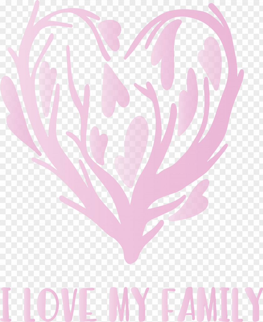 Pink Heart Font Love Plant PNG