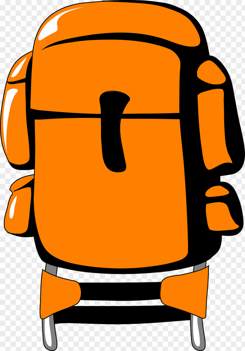 Orange Backpack Backpacking Hiking Clip Art PNG