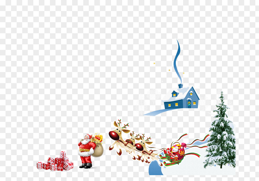 Santa Claus Christmas Carriage Poster PNG