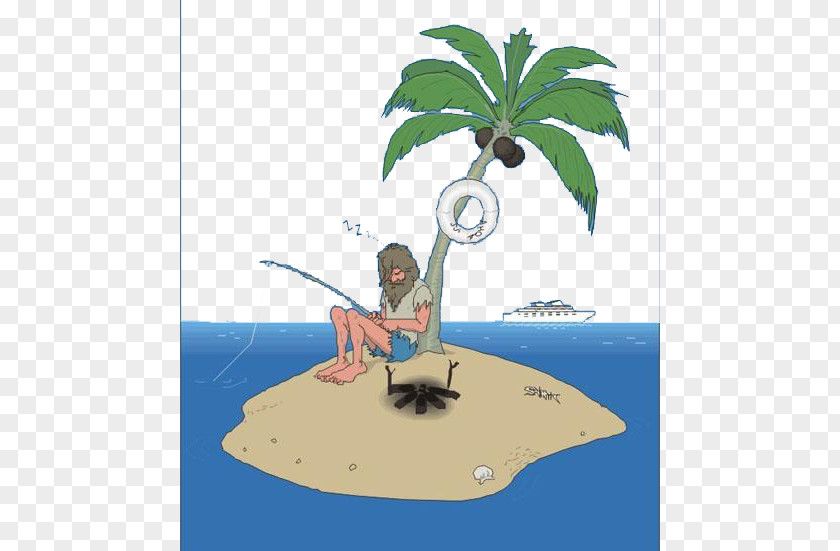 The Savage On Island Cartoon Illustration PNG