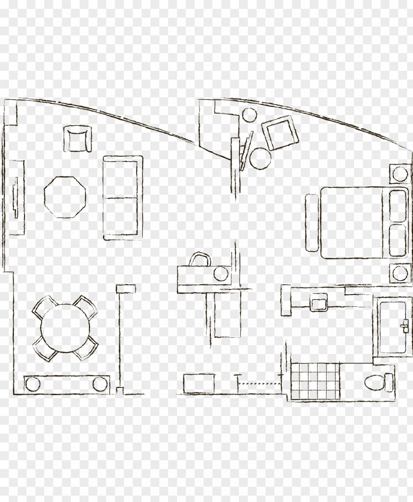 Car Floor Plan Paper Line Art PNG