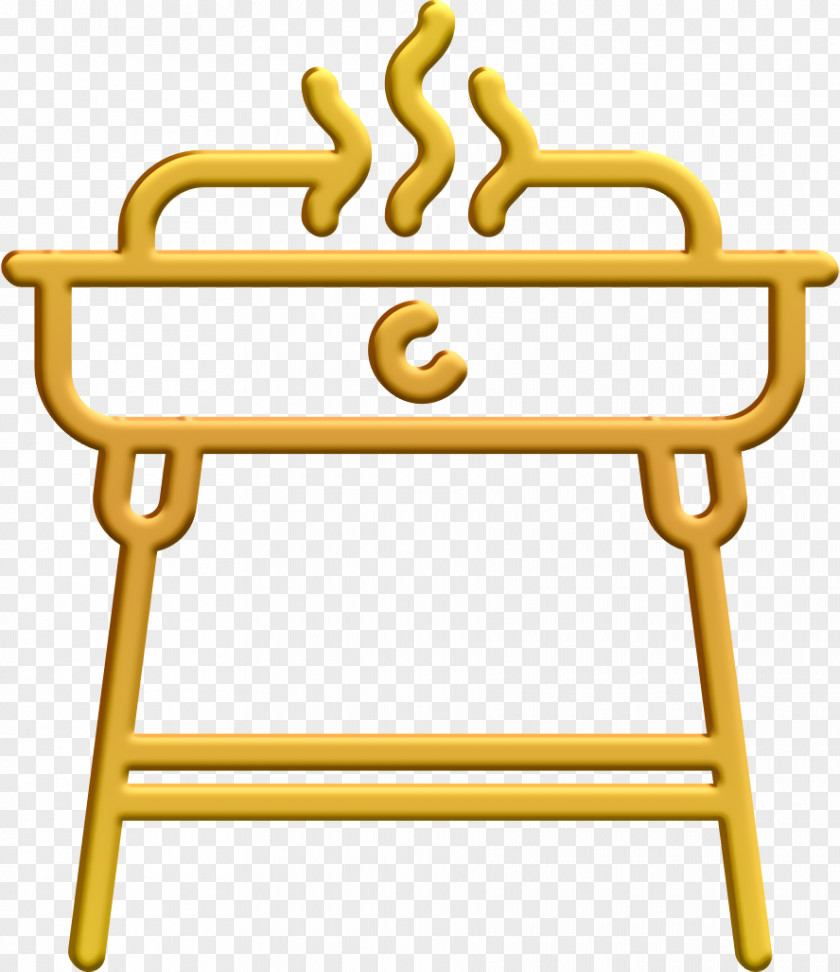 Grill Icon Linear Detailed Travel Elements Barbecue PNG
