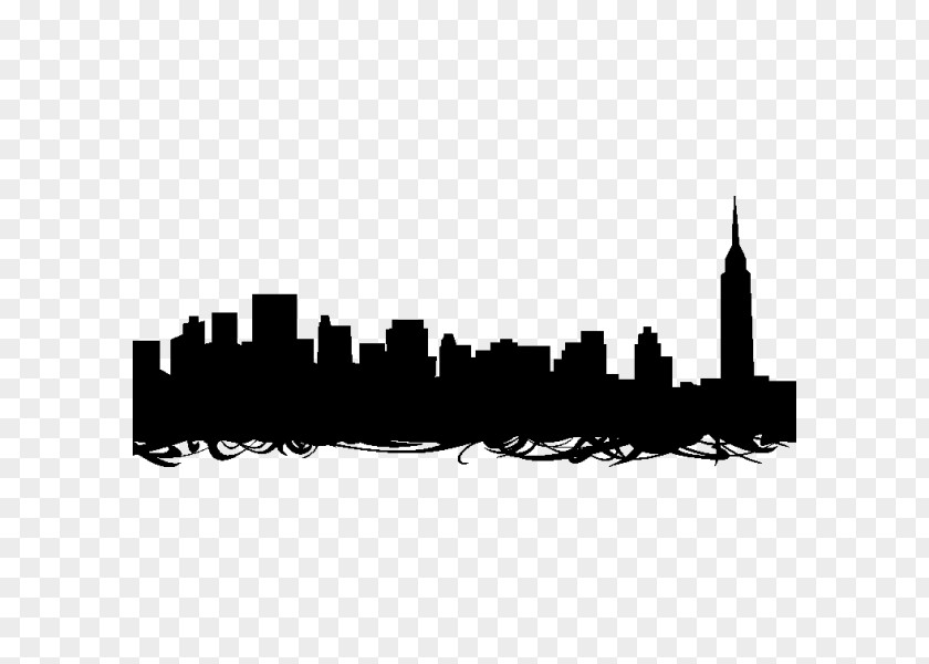 Silhouette New York City Skyline PNG