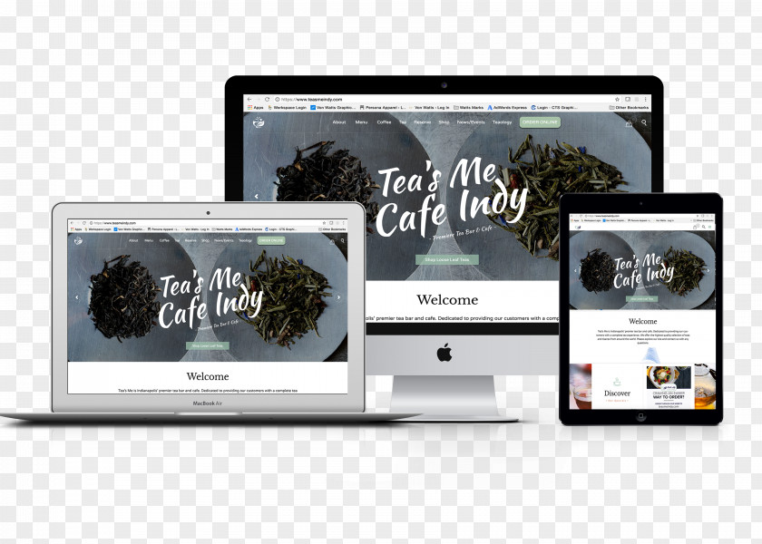 Creative Mockup Tea's Me Cafe Indy 8393 Solutions LLC Brand PNG