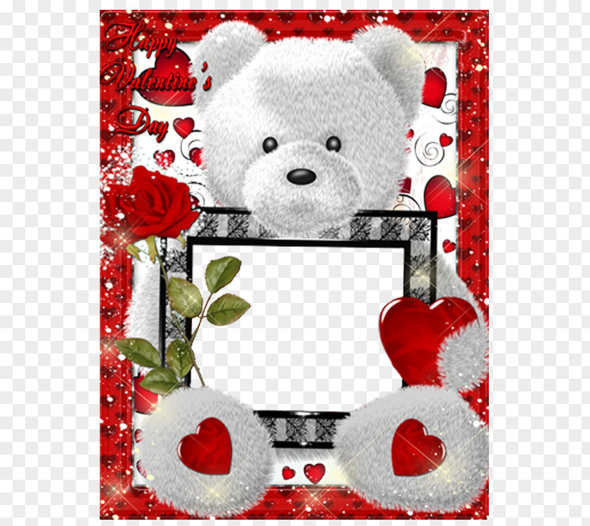 Love Bear Flower Electronic Frame Picture Photomontage PNG