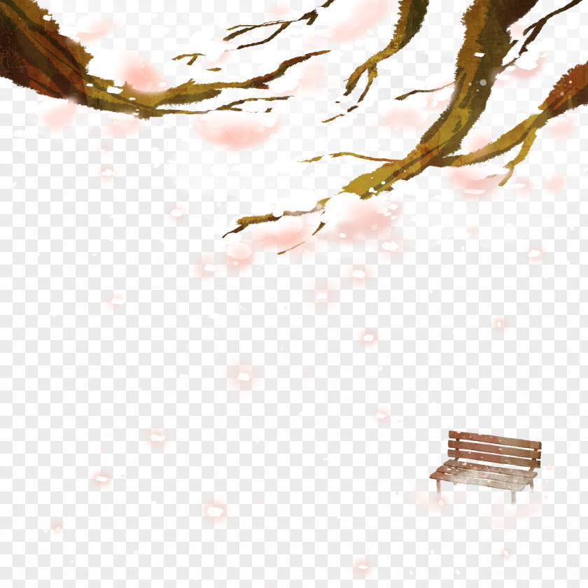 Small Fresh Hand-painted Cherry Trees Buckle Free Material Download Blossom PNG