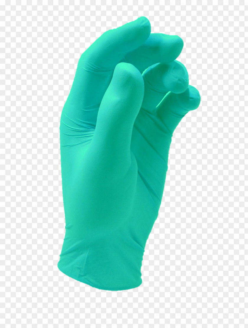 Dental Hygienist Finger Medical Glove Turquoise PNG
