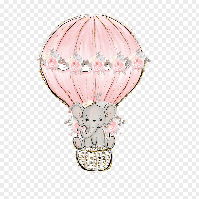 Parachute Incandescent Light Bulb Baby Elephant Cartoon PNG