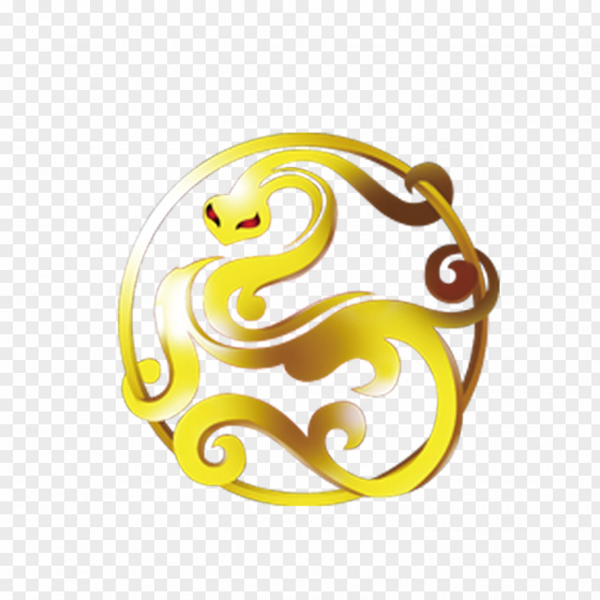 Round Snake Pattern Papercutting Chinese New Year Clip Art PNG