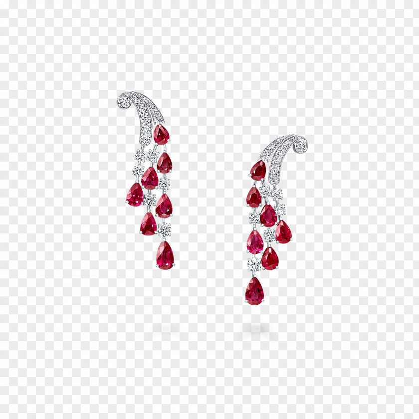 Ruby Earring Graff Diamonds Baselworld PNG