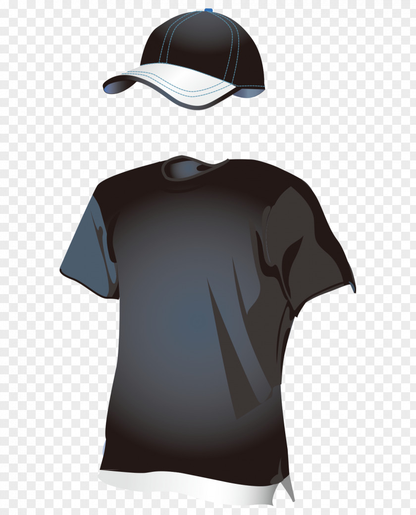 Black T-shirt Vector Sleeve Clothing PNG