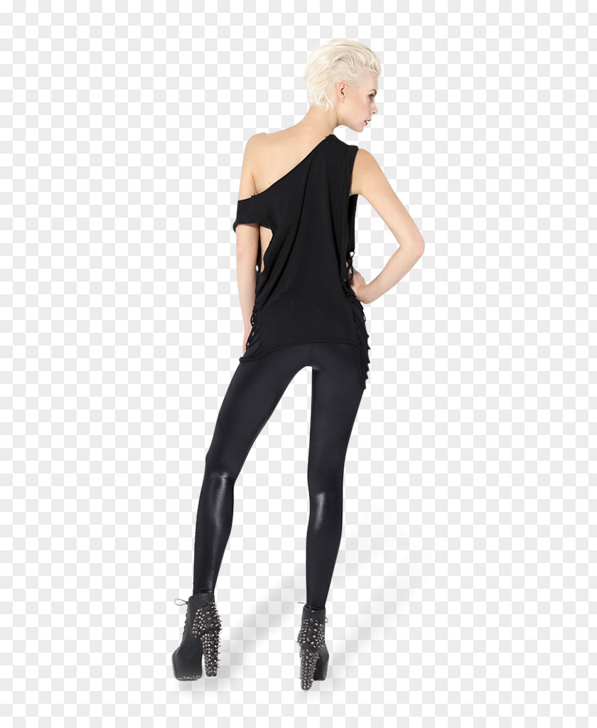 Laces Leggings Shoulder Sleeve Black M PNG