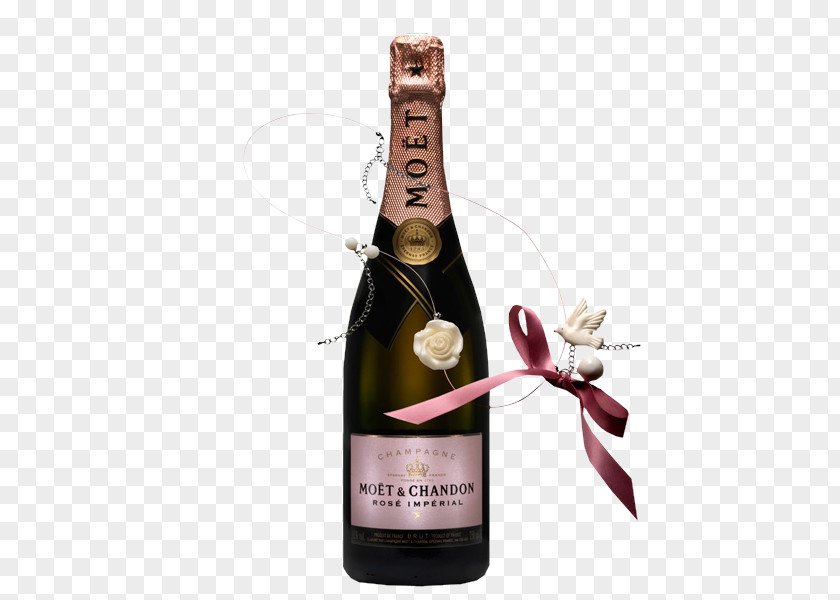 Champagne Wine Moët & Chandon Glass Bottle Rosé PNG