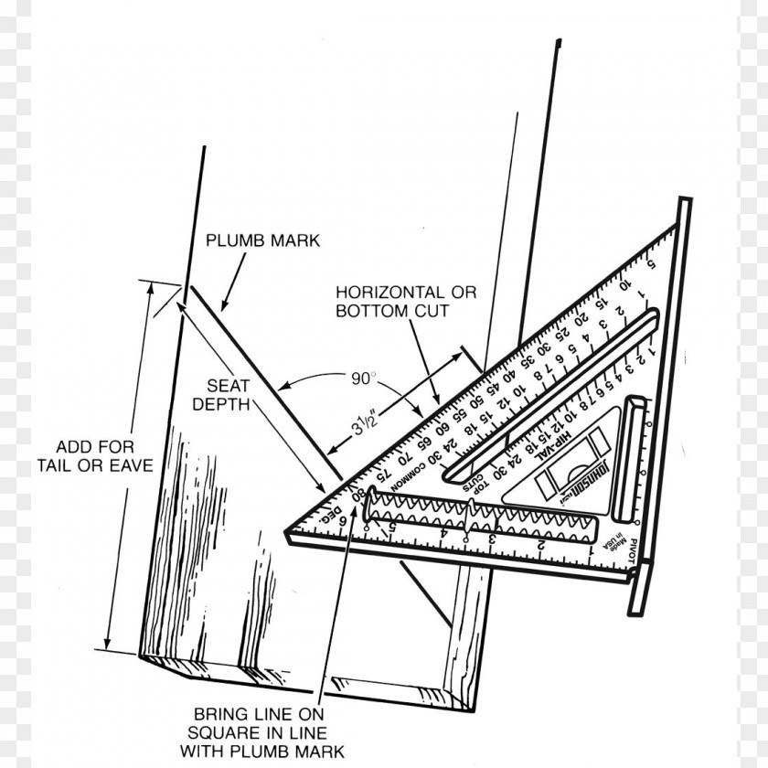 Angle Speed Square Tool Rafter Carpenter PNG