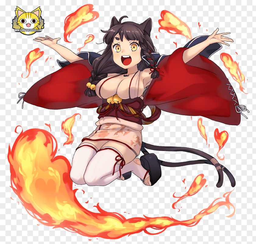 Demon 妖怪百姫たん! Nekomata Yōkai Bakeneko PNG