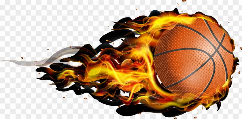 Flying Fireball Basketball PNG