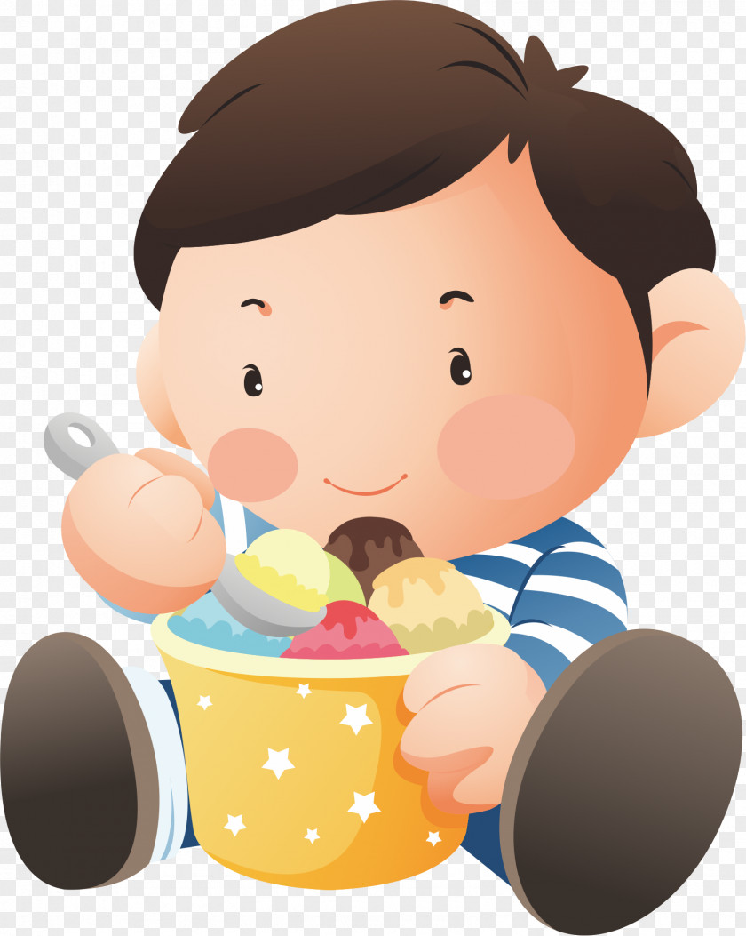 Eat Chocolate Cake For Children Ice Cream Child Eating PNG