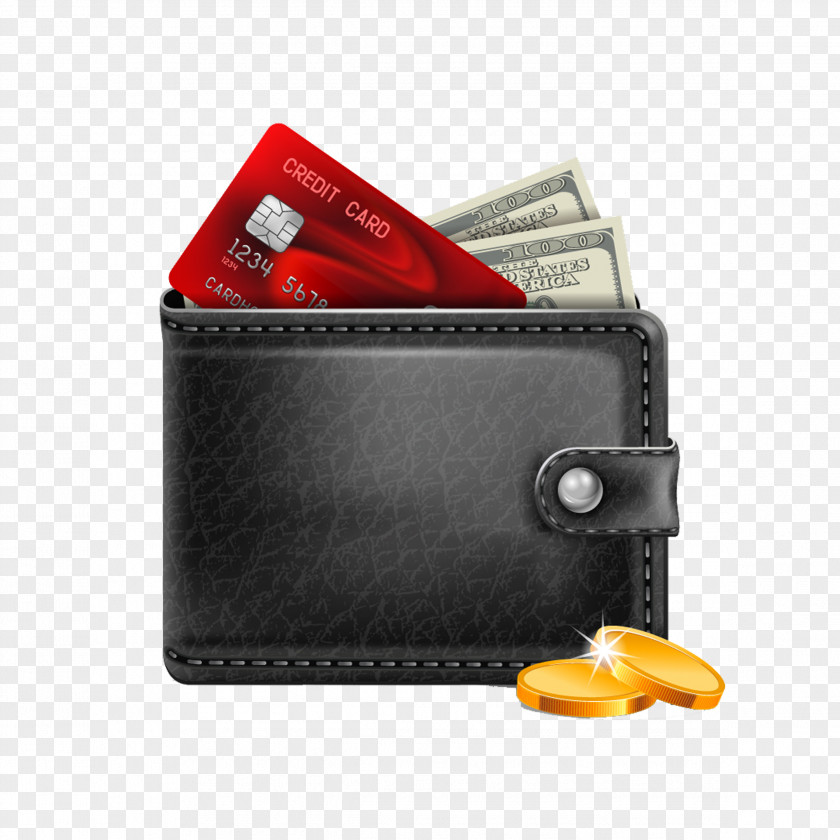 Black Leather Wallet Stock Photography Royalty-free PNG
