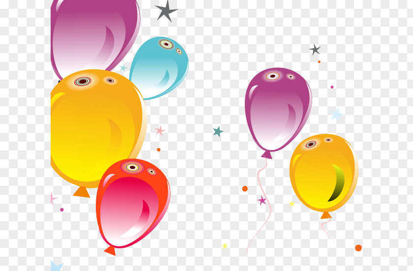 Cartoon Hand Colored Balloons Drawing Clip Art PNG