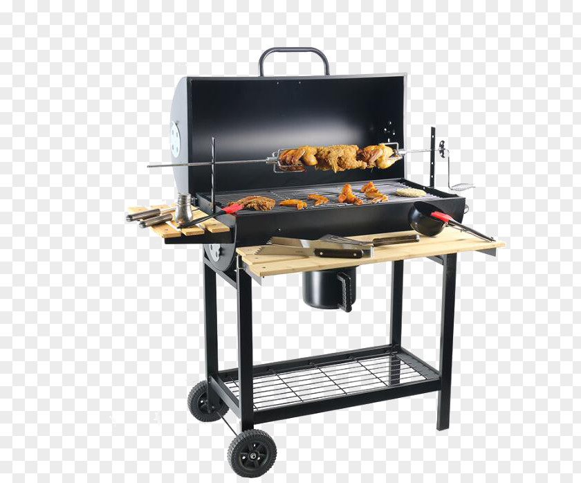 Black Charcoal Barbecue Grill Barbecue-Smoker Grilling Oven PNG