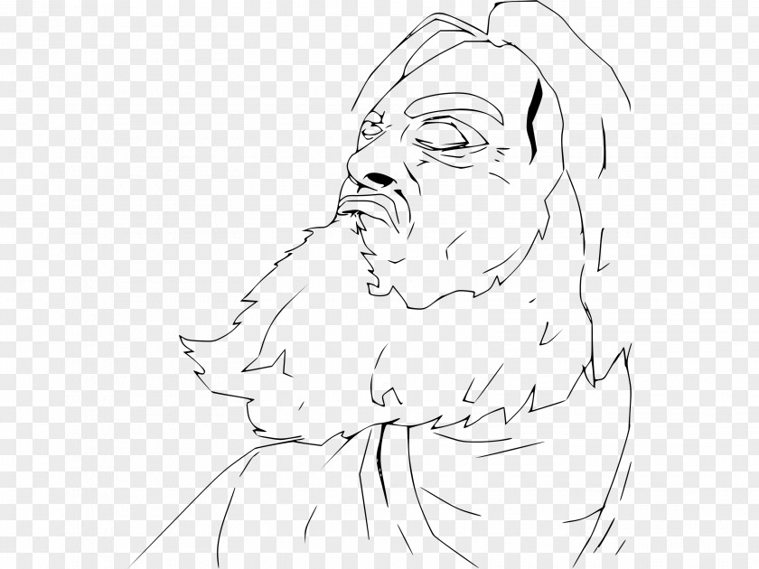 Dwarf Warrior Line Art Drawing Clip PNG