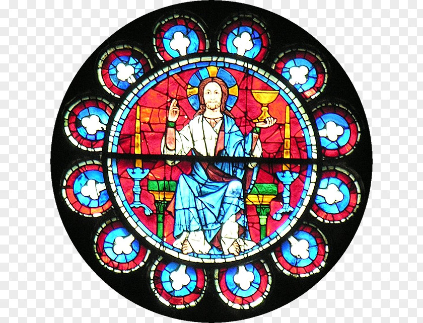 Glass Stained Middle Ages Rose Window Chartres Cathedral Gothic Art PNG