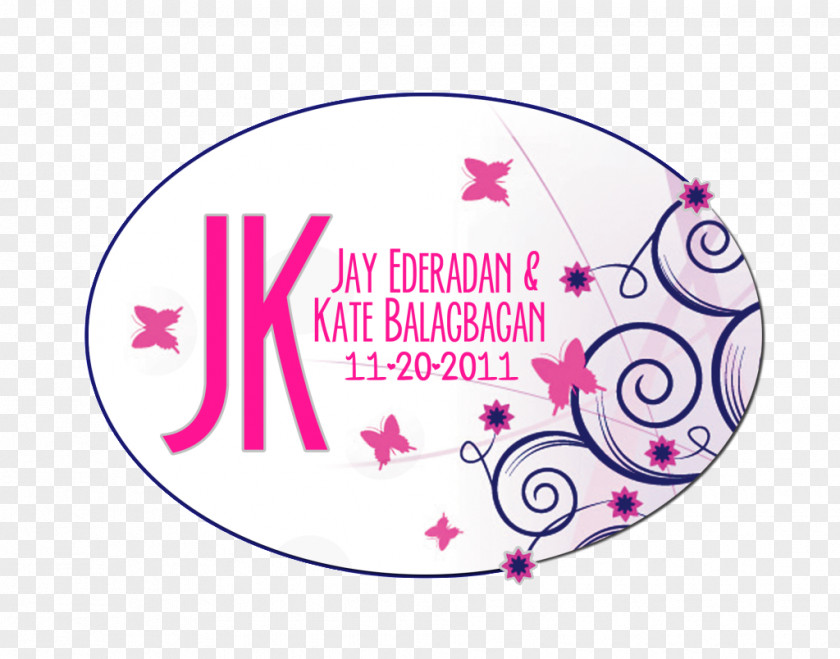 Marriage Monogram Logo Butterfly Brand Pink M PNG
