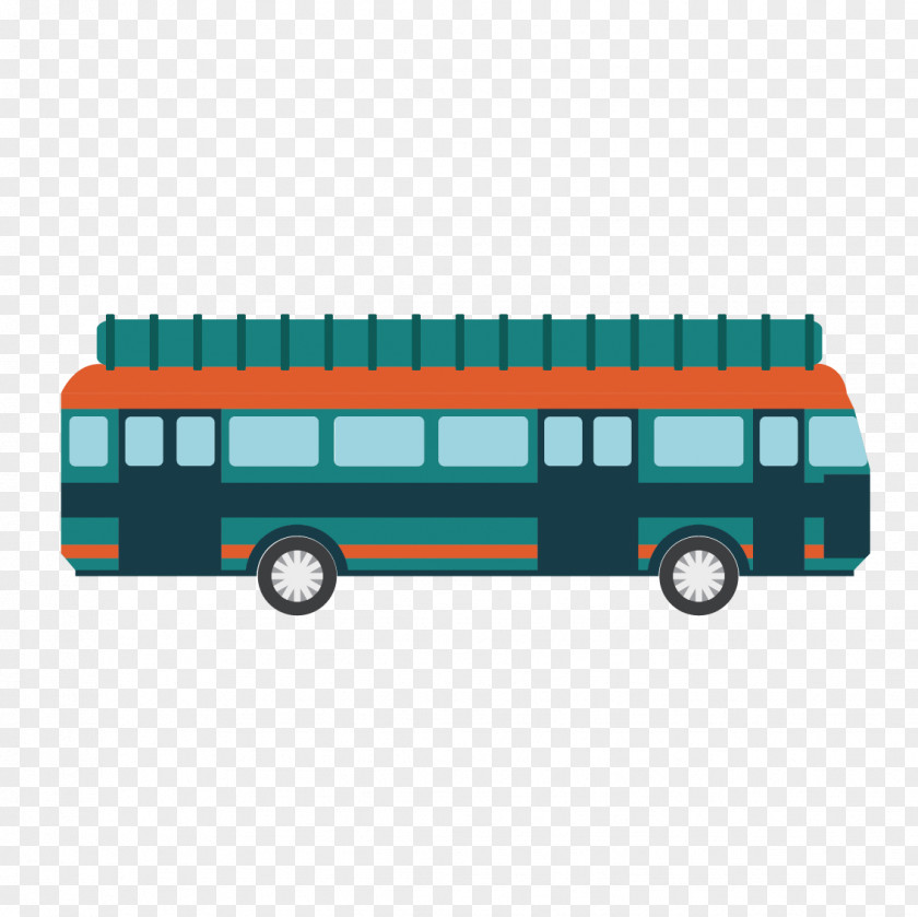 Vector Flat Bus Transport PNG