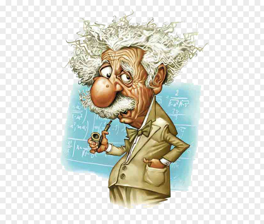 Scientist Caricature Einstein Family It Has Become Appallingly Obvious That Our Technology Exceeded Humanity. Editorial Cartoon PNG