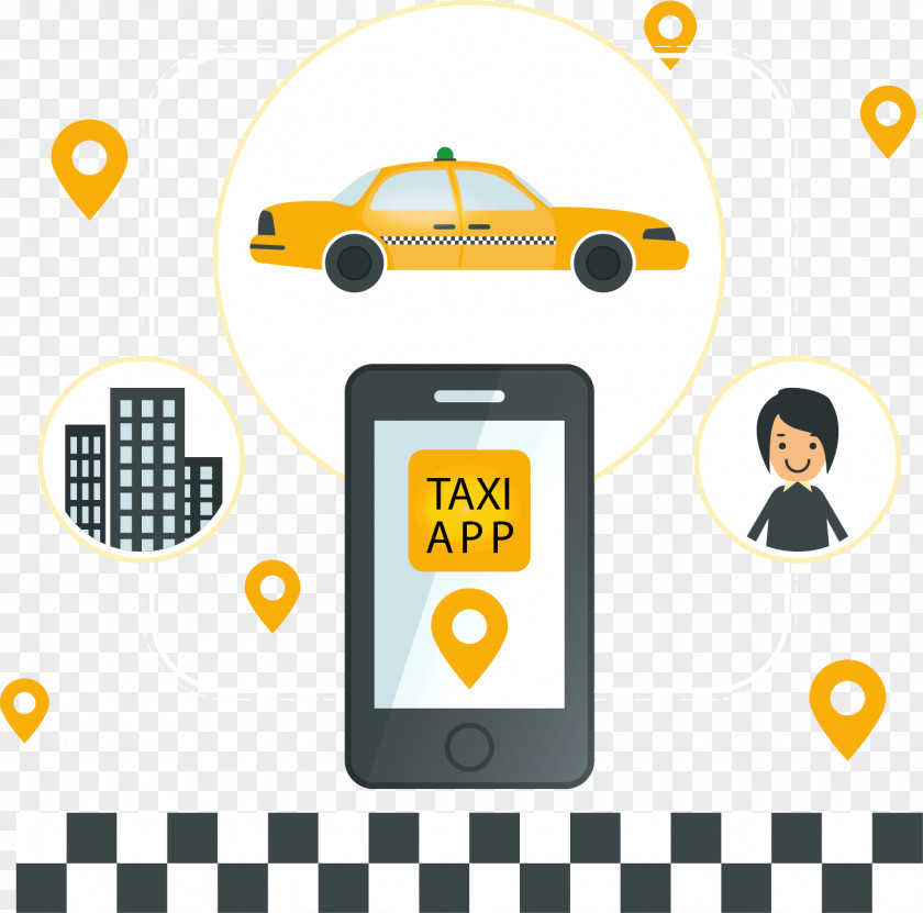 Vector Hand-drawn Taxi Software Uber PNG