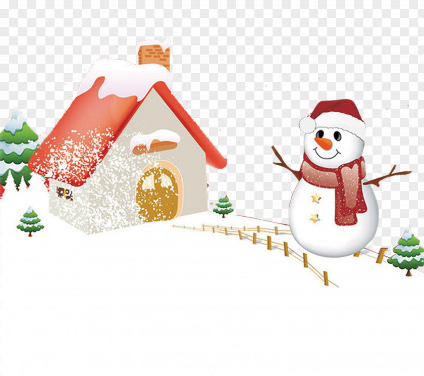 Christmas Winter Snowman Housing Ornament PNG