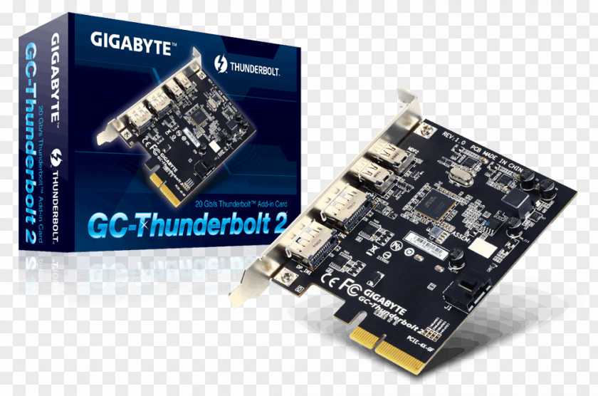 Computer PCI Express Motherboard Expansion Card Thunderbolt Port PNG