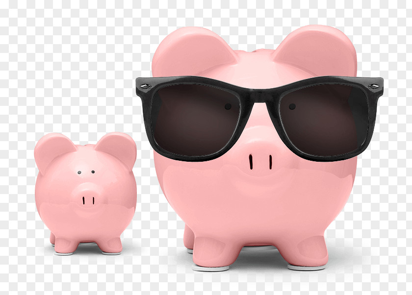 Glasses Piggy Bank PNG