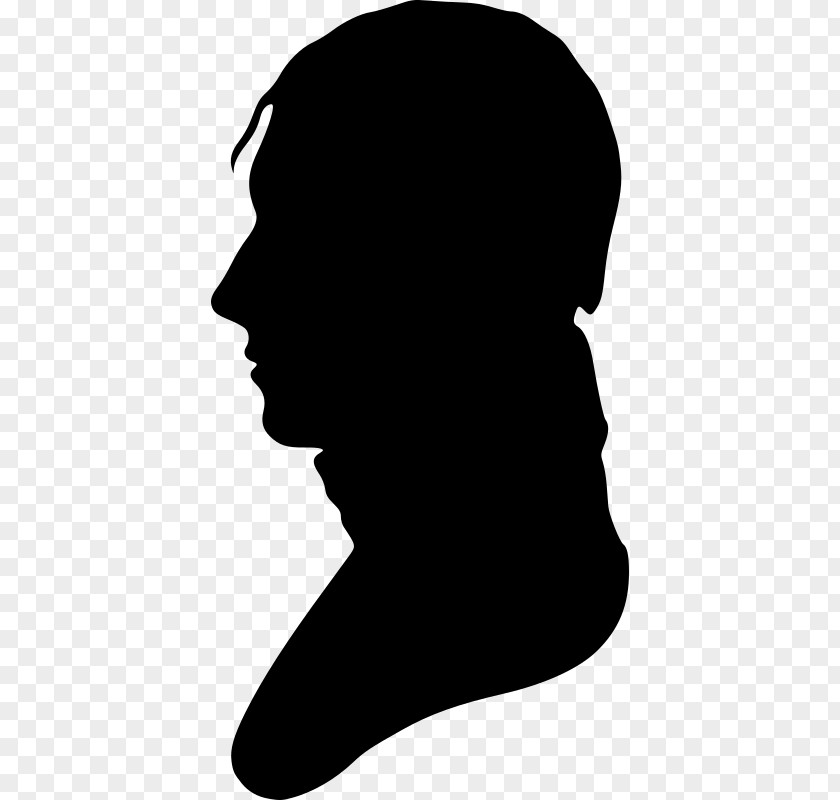 Poet Silhouette Portrait Clip Art PNG