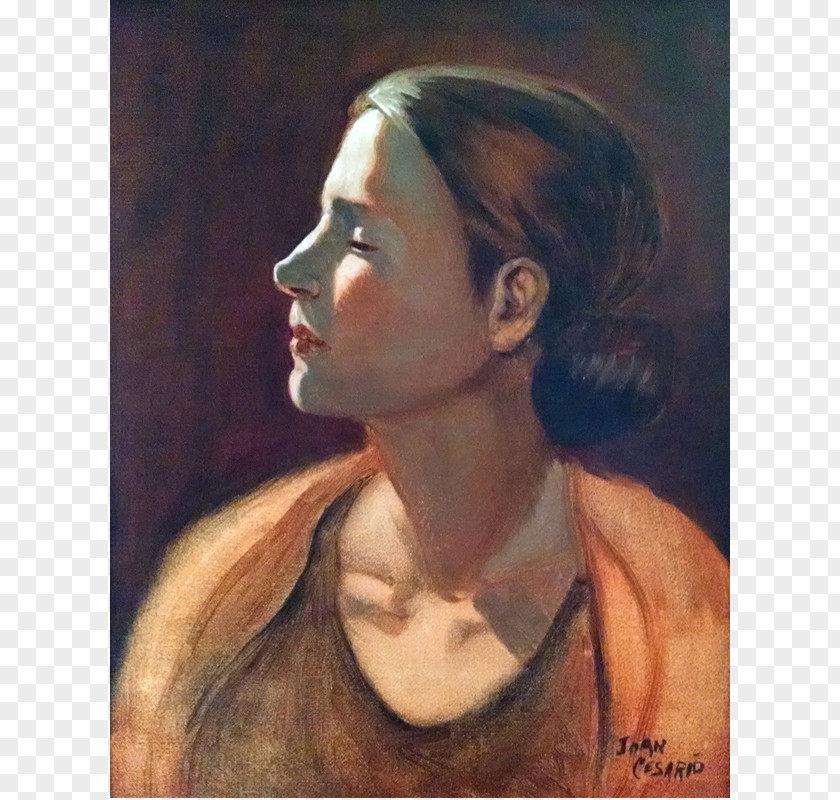 Watercolor Female Chin Modern Art Architecture Self-portrait PNG