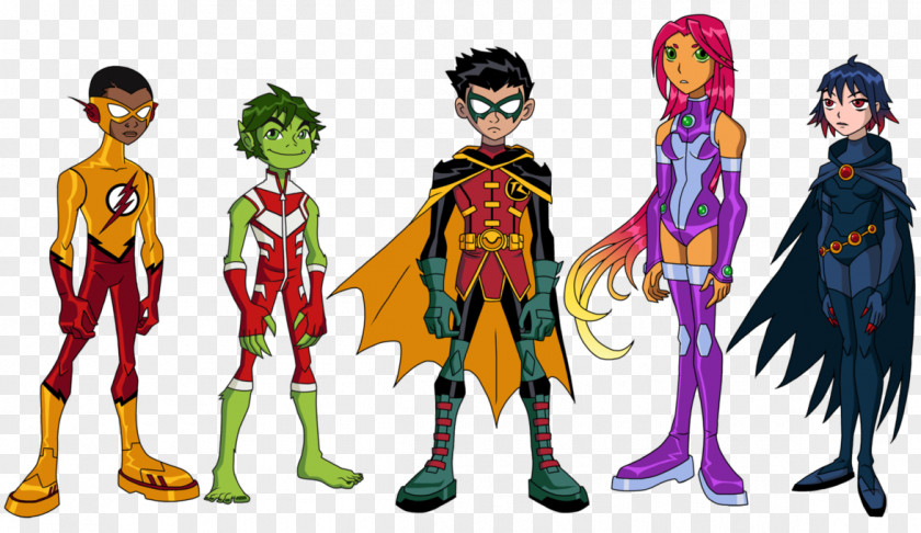 Beast Boy Raven Robin Starfire Damian Wayne PNG