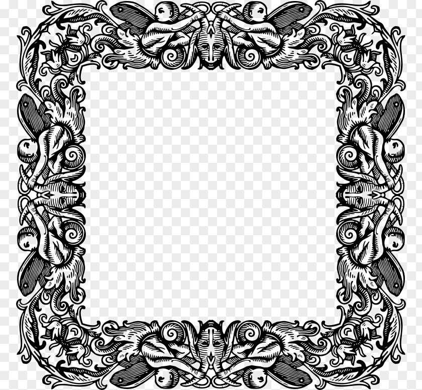 Design Picture Frames Black And White Decorative Arts PNG