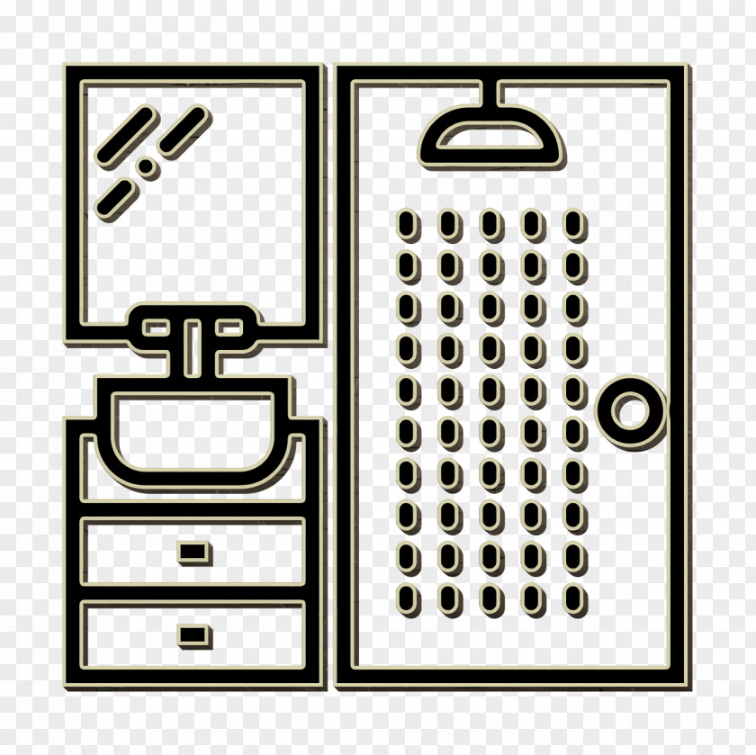 Bathroom Icon Shower Household Set PNG