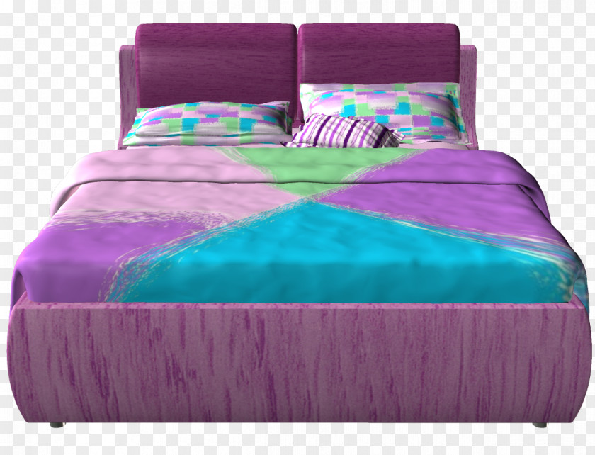 Mattress Bed Frame Sheets Purple PNG