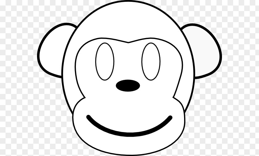Outline Of A Monkey Coloring Book Baby Monkeys Face Clip Art PNG