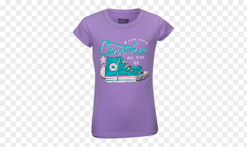 Girls Frozen Lilac Classic Chucks T-Shirt Chuck Taylor All-Stars Purple SleeveT-shirt Converse PNG