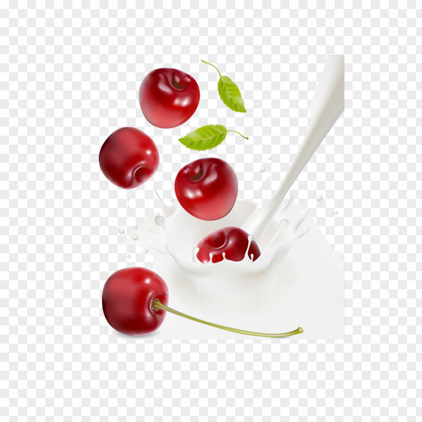 Cherry And Milk Berry Cream PNG
