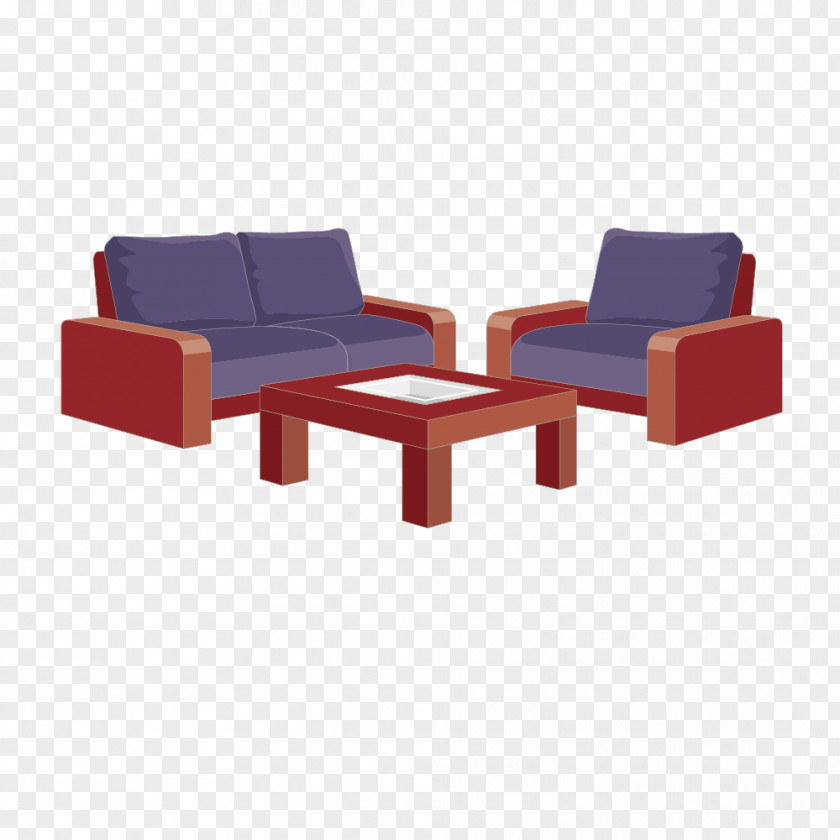 Creative Purple Sofa Table Coffee Couch PNG