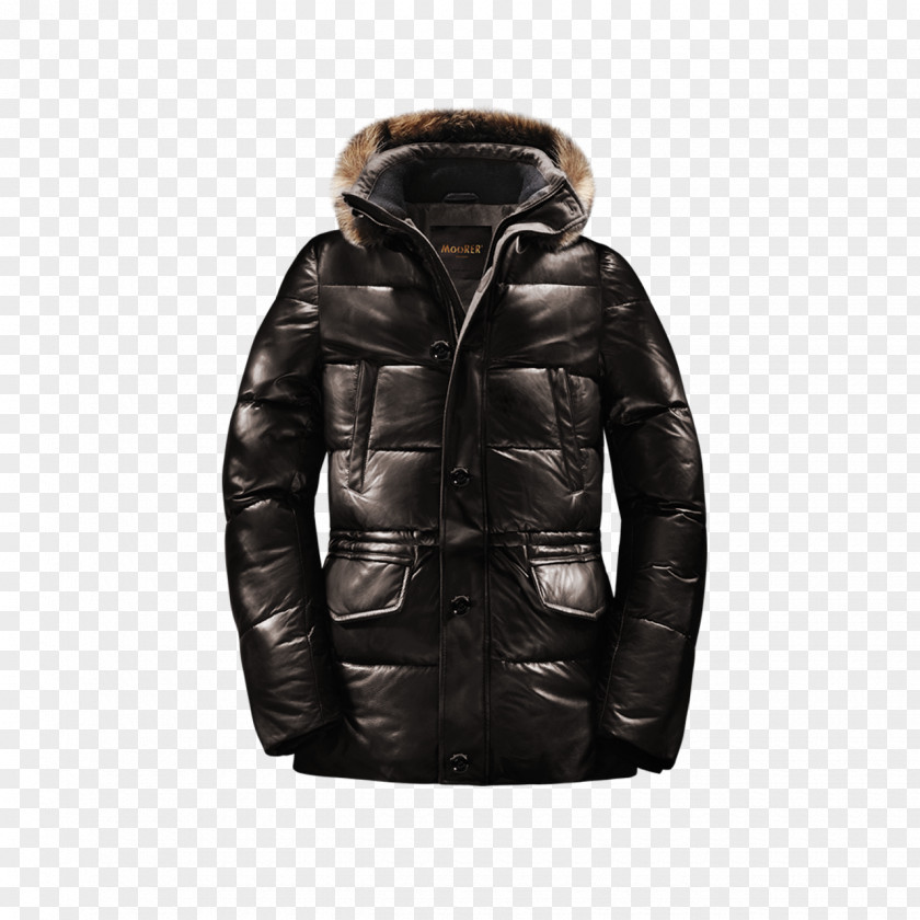 Jacket Leather Coat Hood Fur PNG