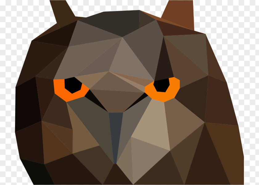 Low Poly Owl Bird Clip Art PNG