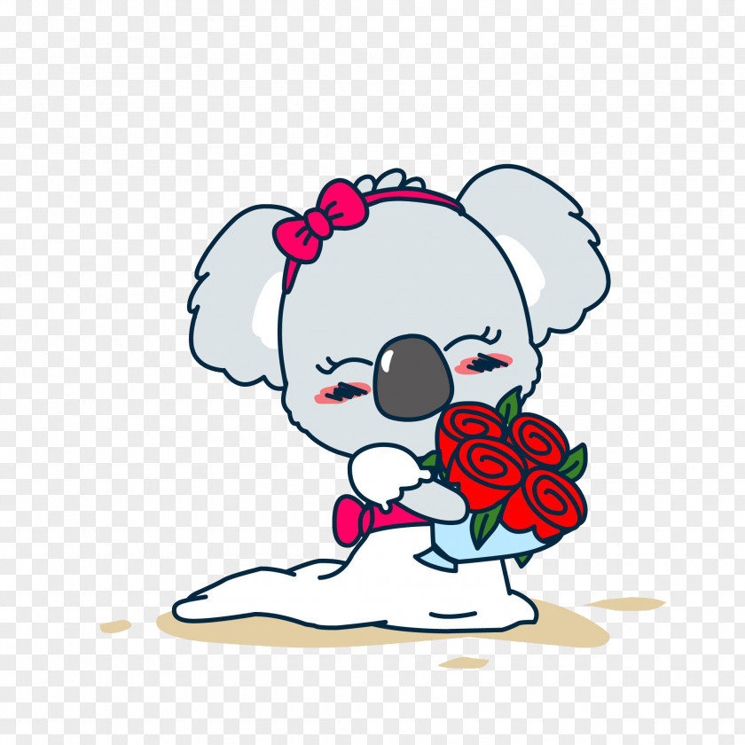 Take Rose Koala Australia Cartoon Clip Art PNG