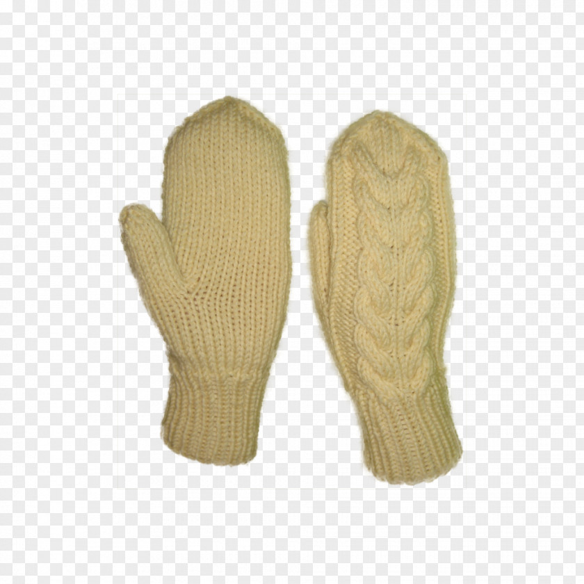 Plait Glove Wool Beige PNG