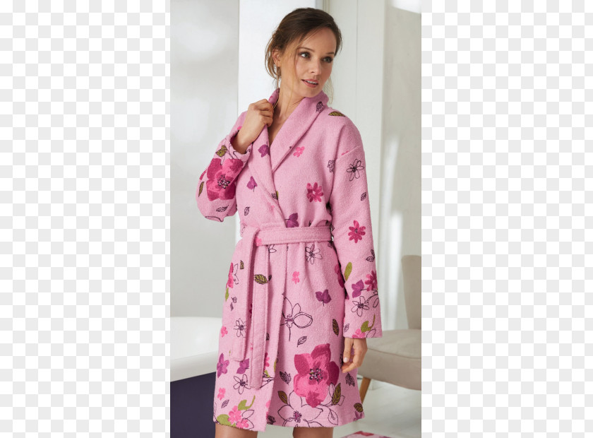 Dress Robe Pink M Sleeve Pajamas PNG