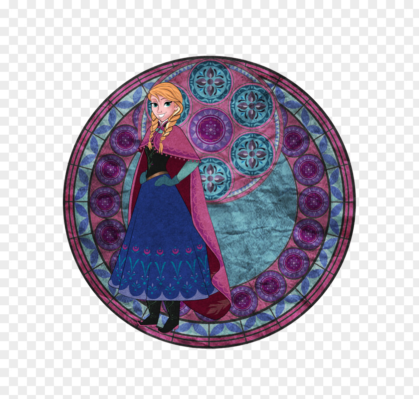 Elsa Anna Olaf Kingdom Hearts III Stained Glass PNG